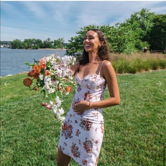 Brock Collection x H&M Dress Lyocell Blended Fit Floral Blogger Fav Powder Pink - Picture 10 of 16